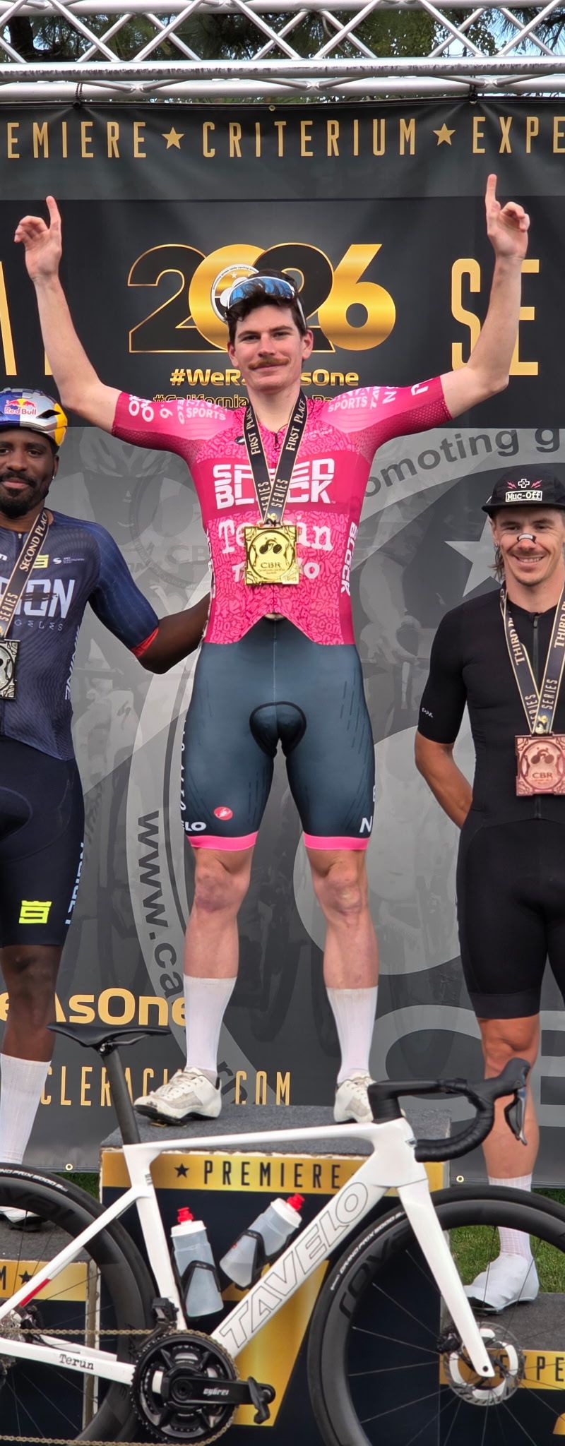 CBR Round 1 elite men podium with Alex Akins