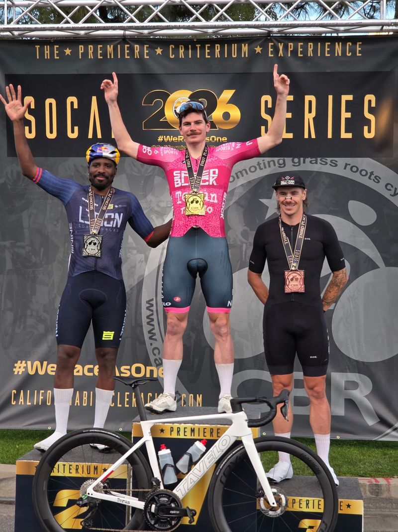 CBR Round 1 elite men podium with Alex Akins