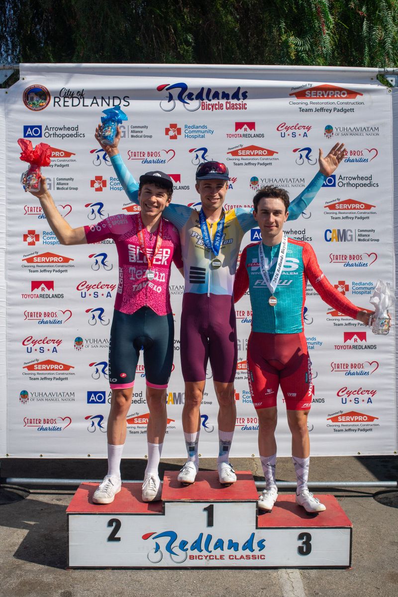 Nathan Martin on the Redlands Bicycle Classic podium